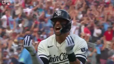 Royce Lewis celebrating
