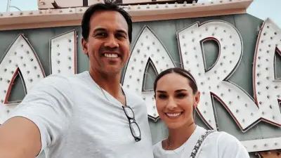 Erik and Nikki Spoelstra pose for a photo