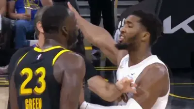 Draymond Green and Donovan Mitchell arguing