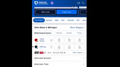 FanDuel betting screen locked