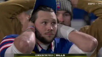Josh Allen looks frustrated