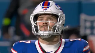 Josh Allen looks frustrated