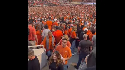 Oklahoma State fans file out