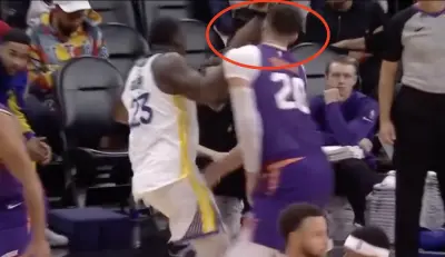 Draymond Green striking Jusuf Nurkic during a Suns-Warriors game