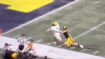 Koen Entringer saves a punt return touchdown