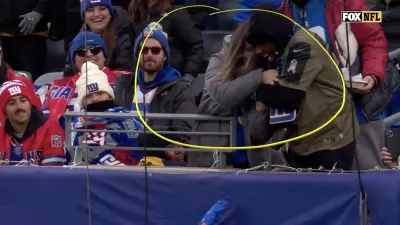 Rams running back Kyren Williams' mom wrestles with Giants fan