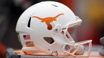 A Texas helmet on the bench