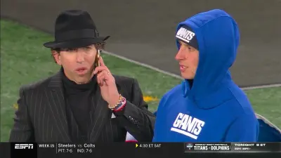 Giants quarterback Tommy DeVito next to his agent Sean Stellato
