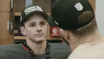 Brock Purdy talks to Nick Bosa