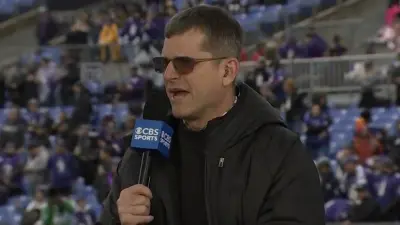Jim Harbaugh during an interview