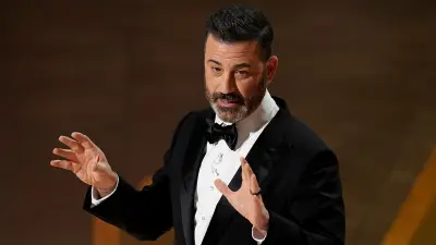 Jimmy Kimmel with his hands up