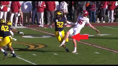 Michigan running into the kicker
