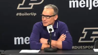 Northwestern coach Chris Collins at a press conference