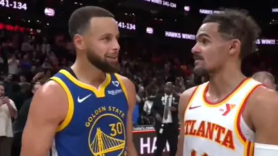 Steph Curry, Trae Young talking after Warriors-Hawks game