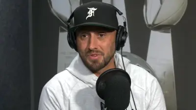 Brian Hoyer in front of a microphone