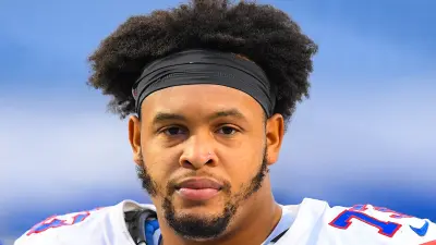 Dion Dawkins in his Bills uniform