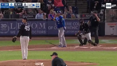 Daniel Vogelbach drops his bat