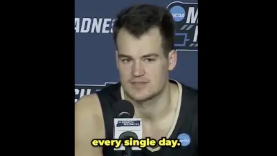 Oakland guard Jack Gohlke speaking to the media