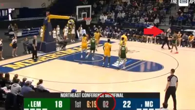 Merrimack band shot clock violation