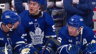 Auston Matthews frustrated on the bench