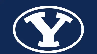 The logo of BYU
