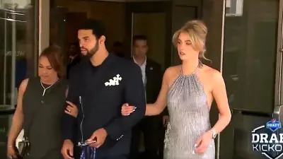 Caleb Williams with his girlfriend