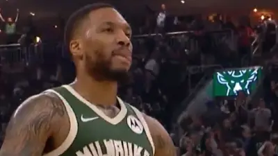 Damian Lillard reacted after a made shot