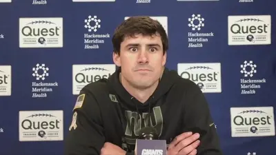 Daniel Jones making a strange face