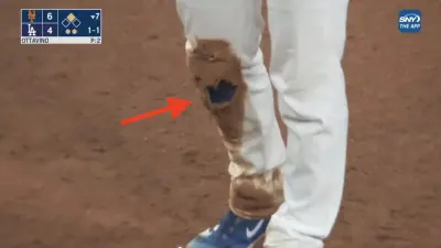 Dodgers catcher Will Smith's pants torn