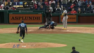 Phillies catcher JT Realmuto in pain