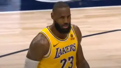 LeBron James walking off the court