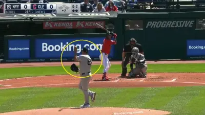Nestor Cortes fakes a pitch