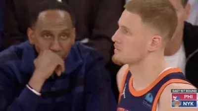 Stephen A. Smith looking at Donte DiVincenzo