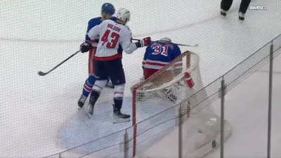 Tom Wilson swinging his stick