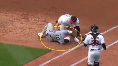 Yoan Moncada on the ground injured