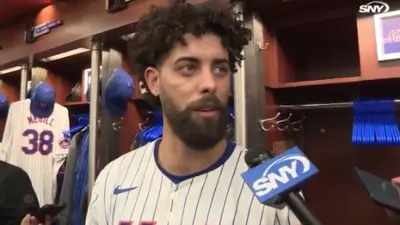 Jorge Lopez during a postgame interview