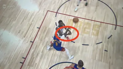 Timberwolves star Anthony Edwards getting fouled by Nuggets guard Kentavious Caldwell-Pope