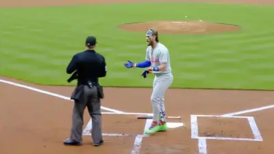 Phillies outfielder Bryce Harper complains after getting ejected