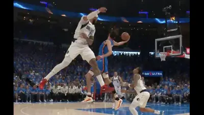 Thunder star Chet Holmgren catches a long pass ala Christian Laettner