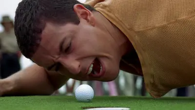 Happy Gilmore yells at a ball