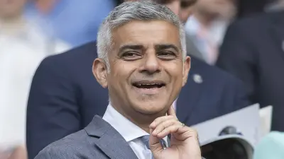 London mayor Sadiq Khan smiling