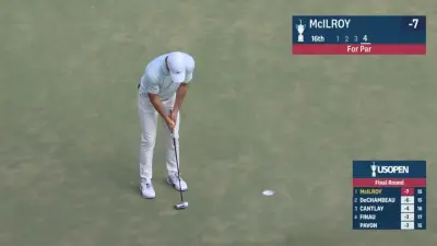 Rory McIlroy stands over a short putt