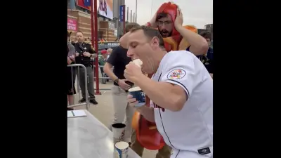 Joey Chestnut eating ice cream