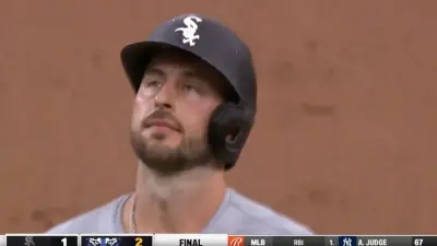 White Sox infielder Paul deJong looking upset