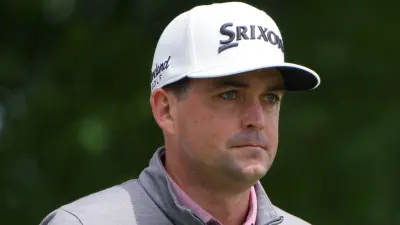 Keegan Bradley looks on