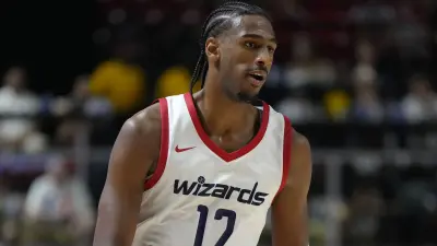 Alex Sarr in a Wizards jersey