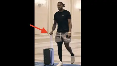 Kawhi Leonard arriving at Team USA Basketball's training venue