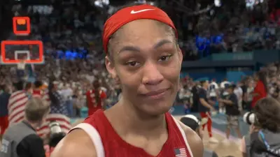 Aja Wilson looks into the camera