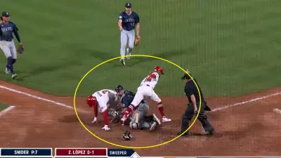 Angels players near home plate