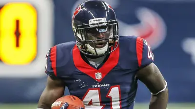 Houston Texans running back Cierre Wood with the football